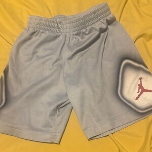 Jordan Kids Light Gray Shorts with Pink Logo